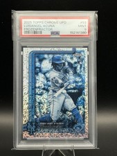 2025 Topps Chrome Update #53 Luisangel Acuna (RC) Frozenfractor -4/0 PSA 9