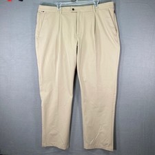 Tommy Hilfiger Denton Chino Pants Mens 40 Pleated Stretch Khaki