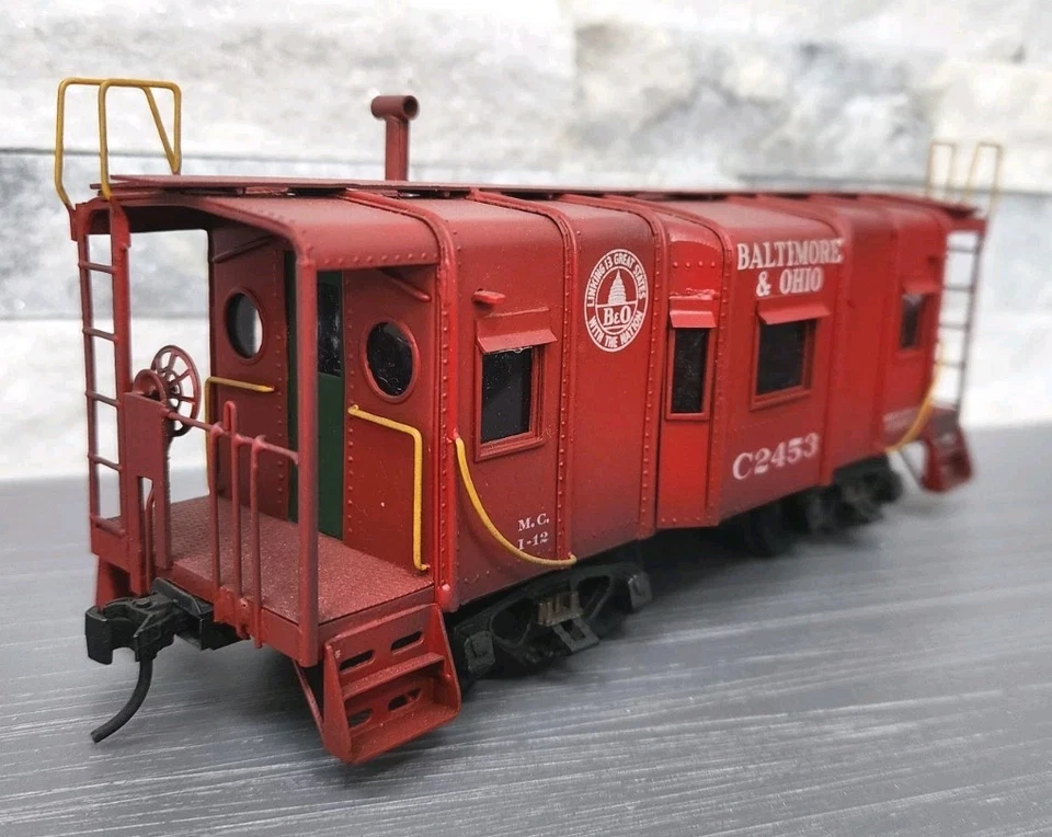 O Scale Brass B&O #C2453 Wagontop Caboose Ptd. [Max Gray/USH(?)] MINT!! - Image 2 of 4
