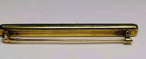 Antique 14k Gold Krementz & Co Brooch Bar Pin Victorian USA Enamel Newark USA - Picture 15 of 17