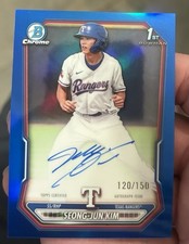Seong-Jun Kim 2026 Bowman Chrome Blue Refractor Auto SP 120/150 1st Bowman 