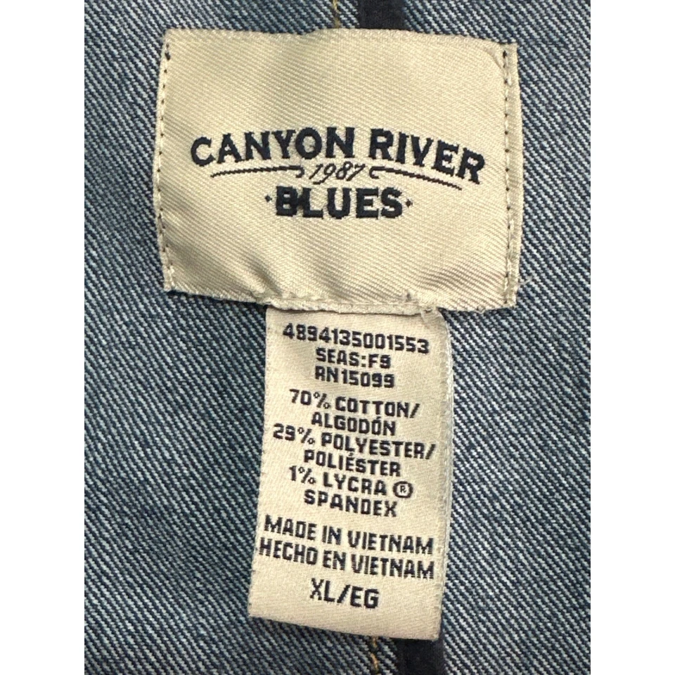 Chaleco vaquero Canyon River Blues para mujer XL botones bolsillos delanteros ajustables traseros Foto 4 de 4