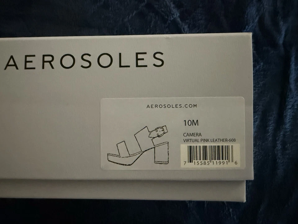 NUEVO Sandalia de Tacón con Plataforma para Cámara de Aerosoles para Mujer Cuero Rosa Caliente Talla 10M EE. UU. Foto 3 de 4