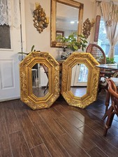 Vtg Wall Mirror Old Hollywood Regency Style Heavy 3825ornate Gold Tone Frame Vtg Wall Mirror Old Hollywood Regency Style Heavy 3825ornate Gold Tone Frame