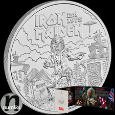 IRON MAIDEN - Musiklegenden - Gro&szlig;britannien 2025 - 5 Pounds CuNi im Blister OVP