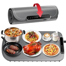 Warming Mat for Food, Upgraded Fast-Heating Electric Warming Tray with 7 Temp...