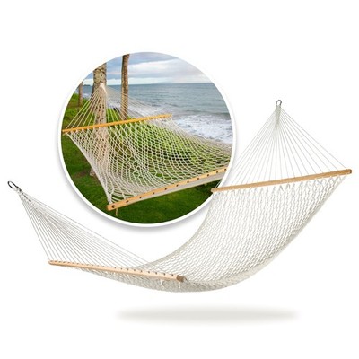 Bliss Hammocks Classic 2-Person Cotton Rope Hammock w/ Spreader, 80x60, Natural