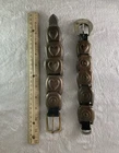 Antique Civil War Era Brass CONFEDERATE BLANKET ROLL BUCKLES Heart Circles RARE