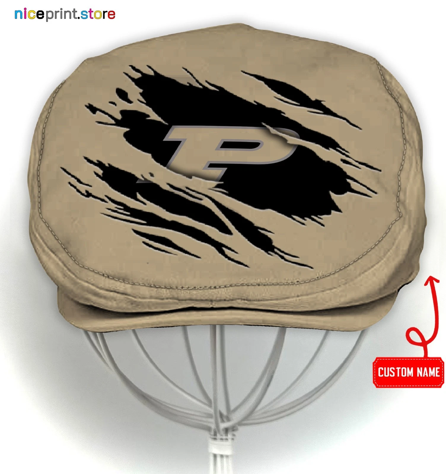 Purdue Team Boilermakers Jeff Cap NCAA Newsboy Cap Golf Cap NCAA Flat Cap For Men