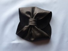 Black, "Handmade" Genuine Leather Bow Cuff Bracelet