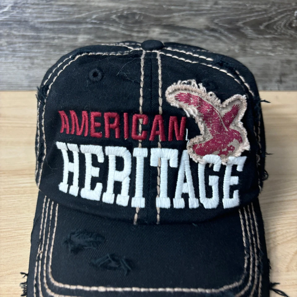 Gorra American Heritage correa trasera águila negra envejecida talla única ajustable Foto 2 de 4