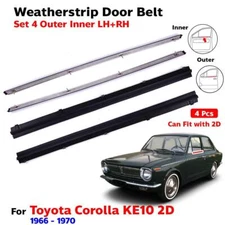Weatherstrip Door Beltline Seal Set 4 Fits Toyota Corolla KE10 2D Sedan 1966-70