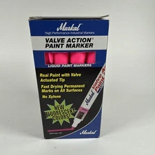 NEW LA-CO Markal 97053 Box of 12 PINK Valve Action Liquid Paint Marker Made USA