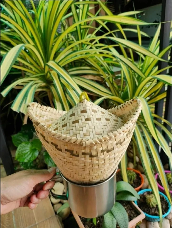 Cesta de vapor de arroz pegajosa tailandesa utensilios de cocina de bambú de vingtage juego de cocina de comida laosiana Foto 4 de 4