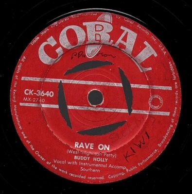 BUDDY HOLLY   SINGLE  CORAL   " RAVE ON / READY TEDDY "   [NZ] - Photo 1/2