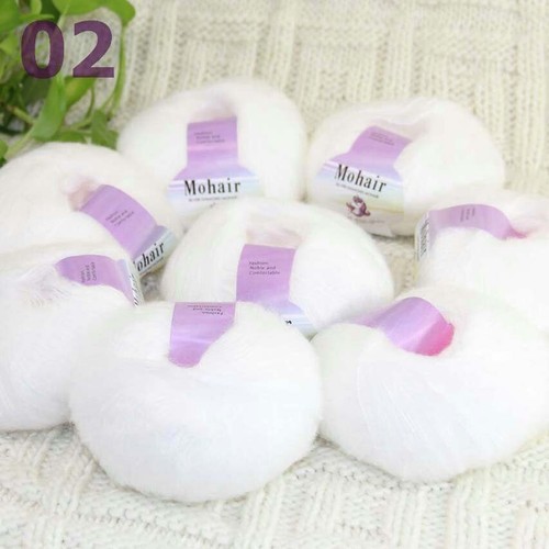 Sale New 8BallsX25g Luxury Soft Mohair Warm Wrap Shawl Hand Knit Crochet Yarn 02