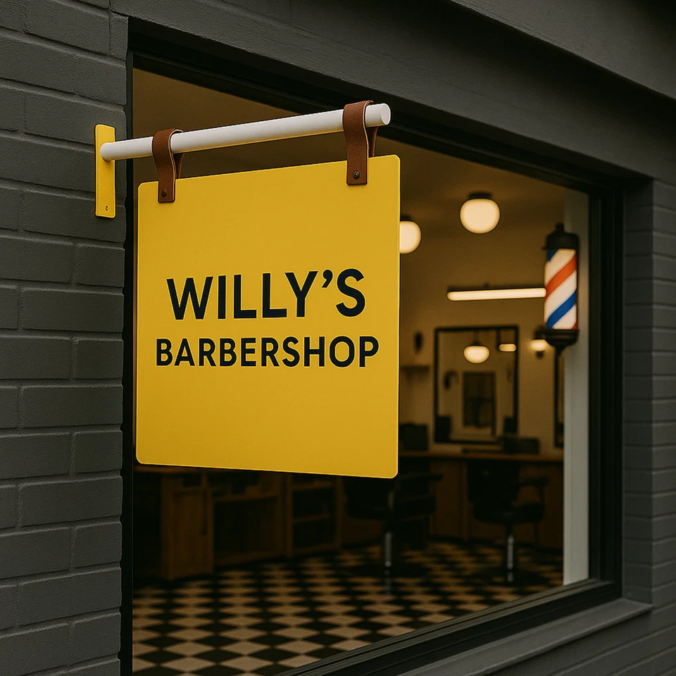 Acrylic or Metal Business Blade Sign | Round Outdoor Logo Sign | Wall Mounted - image 3 of 4