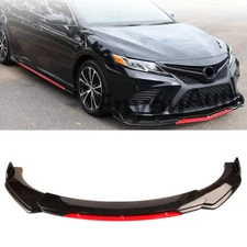 For Toyota Camry Front Bumper Lip Spoiler Splitter Diffuser Glossy Black Red