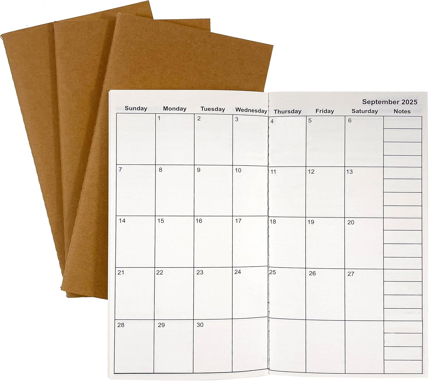 Travelers Notebook Inserts Jan 2025 - Jun 2026, Weekly and Monthly Calendar Refi