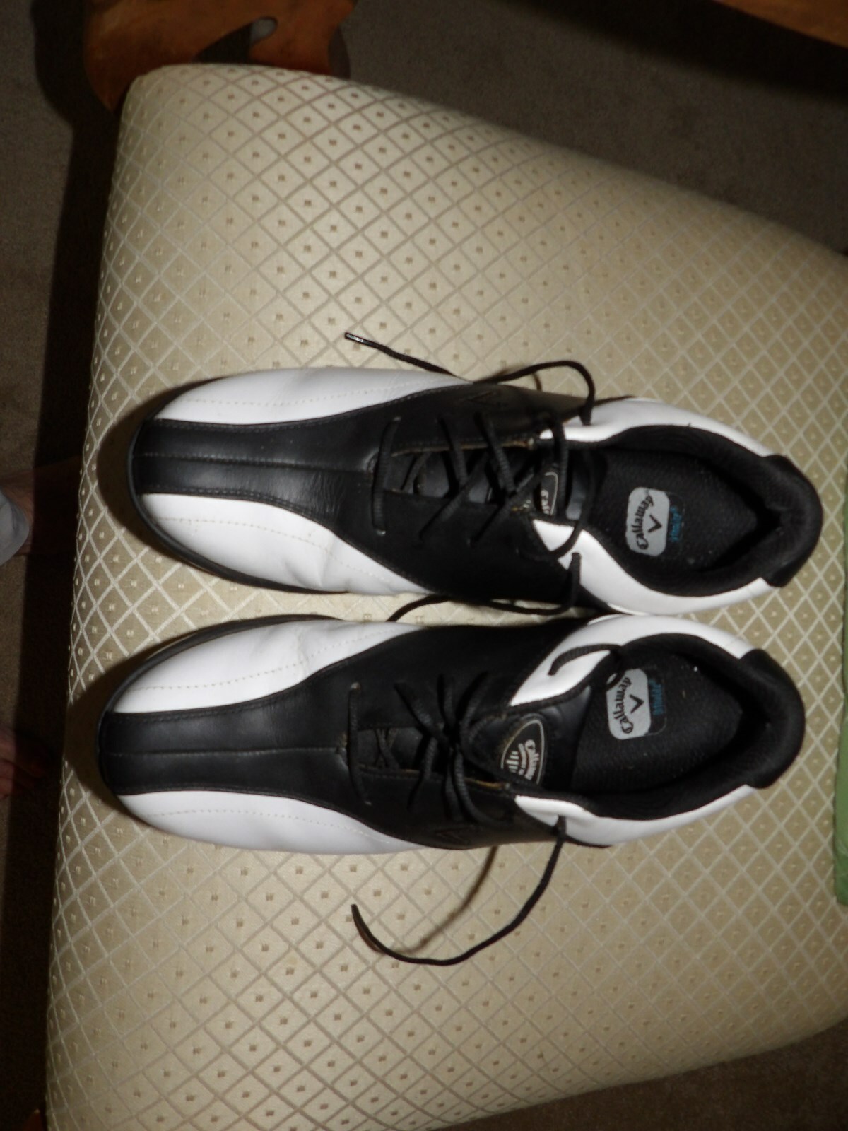 CALLAWAY W43012 ORTHOLITE BLACK WHITE TWO TONE HYPERBOLIC GOLF SHOES 8