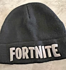 Epic Games Fortnite Beanie Hat Cap Black White Gray Embroidered Ski Snow Skully