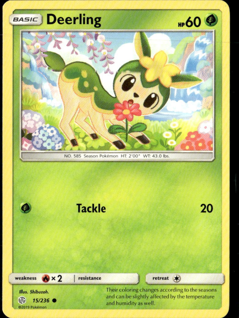 Pokemon Deerling 15/236 Cosmic Eclipse Non Holo Common  2 Card Lot