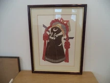 FRAMED AND MATTED MIXED MEDIA PAPER AND WATER COLORS 16" X 12 1/2"