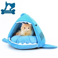 Shark Dog Cat Pet Canopy Teepee Tent House Bed Kennel With Matching Pad