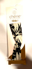 Cherie Accessories Bebe Baby Headband Ivory  Black Crushed Velvet