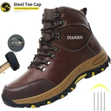 Mens steel toe work boots Anti-slip sneakers Indestructible Protective Boots