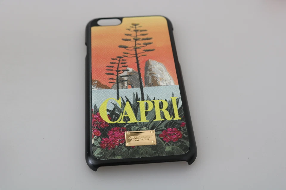 DOLCE & GABBANA Phone Case Cover Orange Capri Calfskin DG Logo iPhone 6 $300 - Image 4 of 4