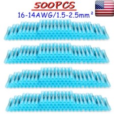 500Pcs Heat Shrink Waterproof Wire Connectors Blue 14-16AWG Butt Seal Terminals