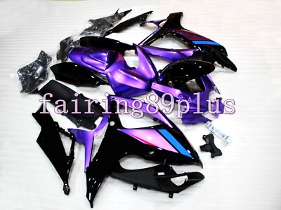 #ad Purple Black ABS Plastic Injection Fairing Kit Fit for 2006 2007 GSXR600 GSXR750 $279.50