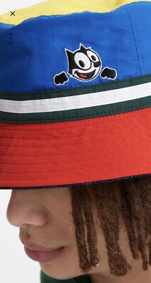 Levi's Felix The Cat Bucket Hat Denim Cap Reversible Cotton Size M