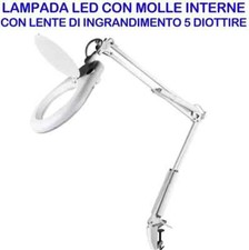 LENTE D'INGRANDIMENTO 5 DIOTTRIE LAMPADA LED MORSETTO LABORATORIO ESTETISTA PROF