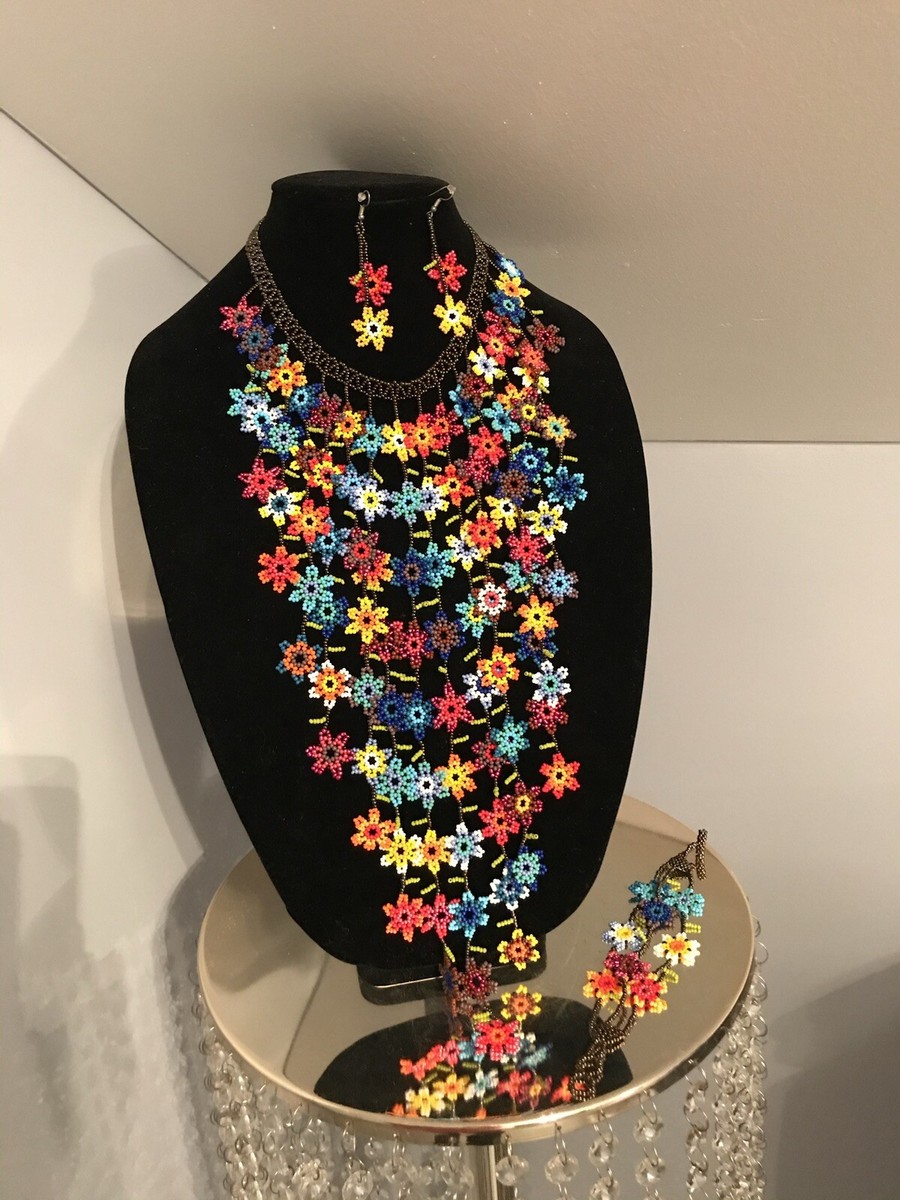 Handmade Mexican Necklace Earring And Bracelet Set