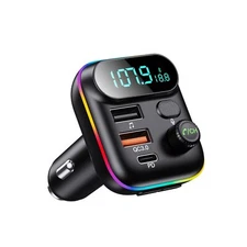 	Bluetooth Adapter for Car FM Transmitter Bluetooth 5.0 USB Car Charger 7 Col...