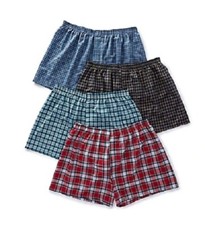 Fruit of the Loom  BIG  TALL MEN'S Woven Boxers 4/8-Pack 3XL "Tartan Plaids"