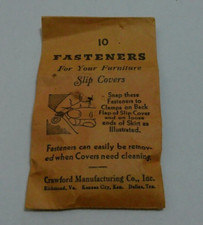 Crawford Manufacturing 10 Furniture Slip Cover Pin Fasteners Vintage 2 Prong