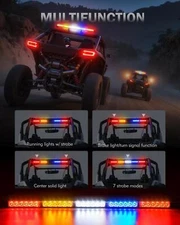 Lupar 30'' UTV LED Chase Light Bar w/ 1.75''-2'' Roll Cage Mount Bracket Rear 