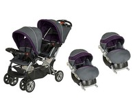 Baby Trend Sit N Stand Double Baby Stroller And Two Flex Loc Car Seats, Elixer on sale Baby Trend Sit N Stand Double Baby Stroller And Two Flex Loc Car Seats, Elixer on sale