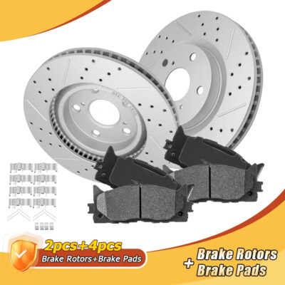 Front Drilled Brake Rotor & Pads Kit for 2007-2017 Toyota Camry 2008-2018 Avalon