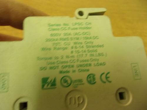 L60030M1SQ LITTELFUSE, Porte-fusible, Cartouche, 1 Fusible, 30 A, 600 VAC, 600 VDC, Classe CC