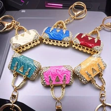 Rhinestone Mini Handbag Keychain Bag / Purse Charm / Backpack  Choose Color