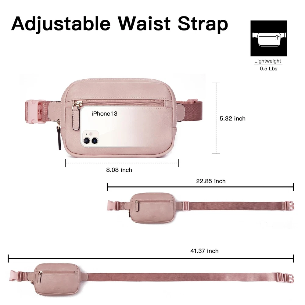Belt Bag for Women PU Leather Fanny Pack Quilted Crossbody Bags for Women Wai...
