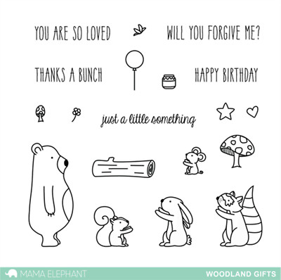 Mama Elefant WOODLAND GIFTS Stempel und Stanzenset
