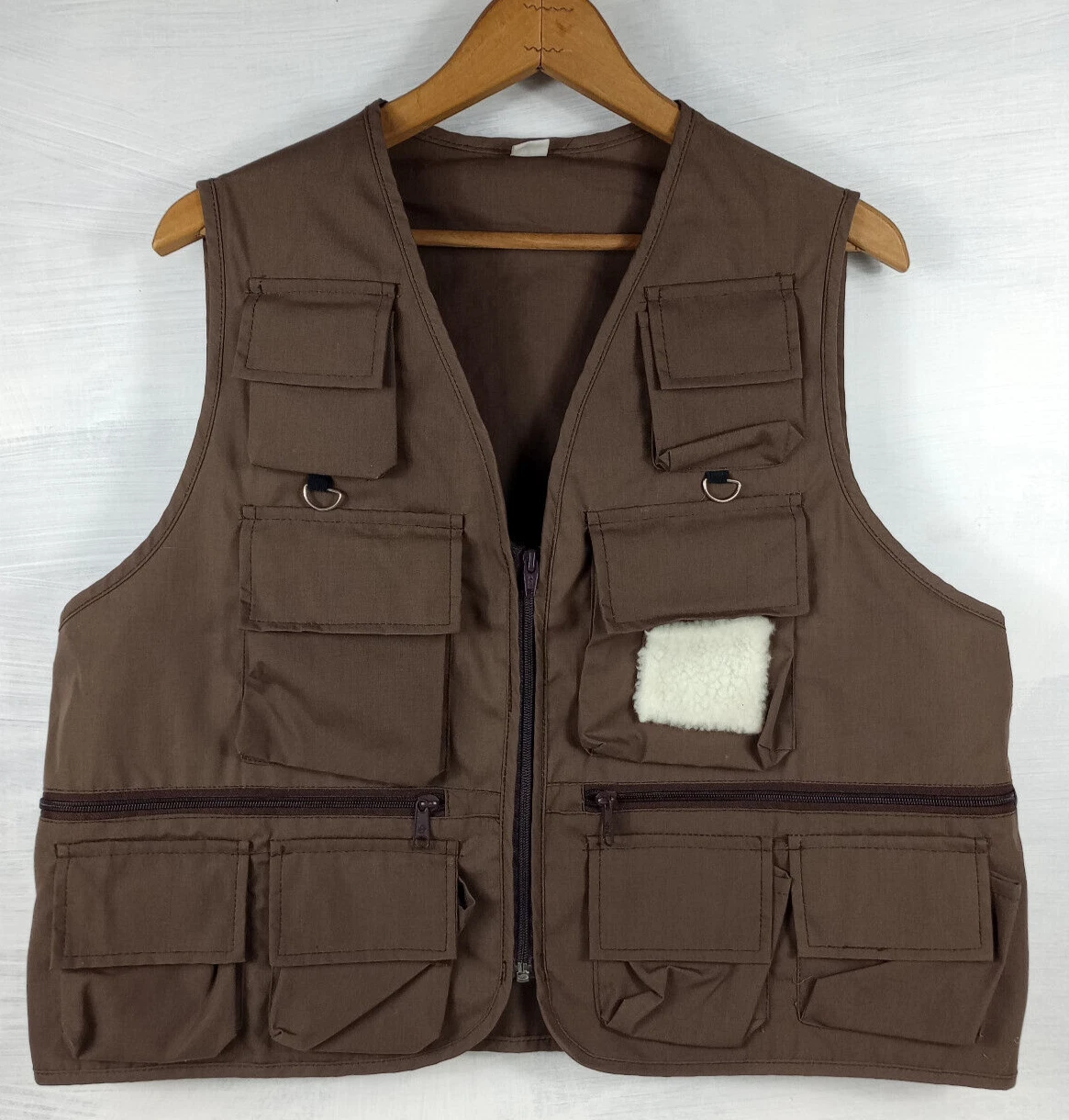 Vintage Brown Trout Fishing Vest Size Large Korea