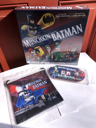 Munchkin Presents Batman Board Game Steve Jackson KICKSTARTER EDITION w/ Extras