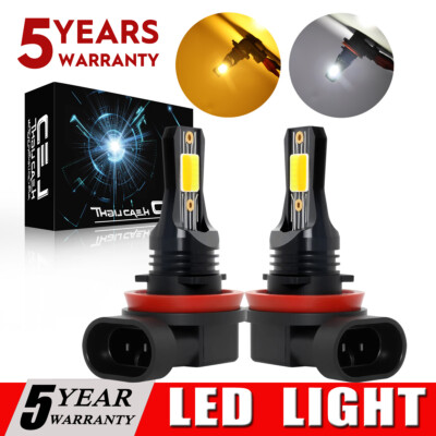 Switchback Dual Color White Yellow H8 LED Fog Light For Toyota Corolla 2009-2016