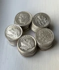 Roosevelt Dime Full Roll, 50 Coins - 90% Silver - Circulated, Choose How Many!